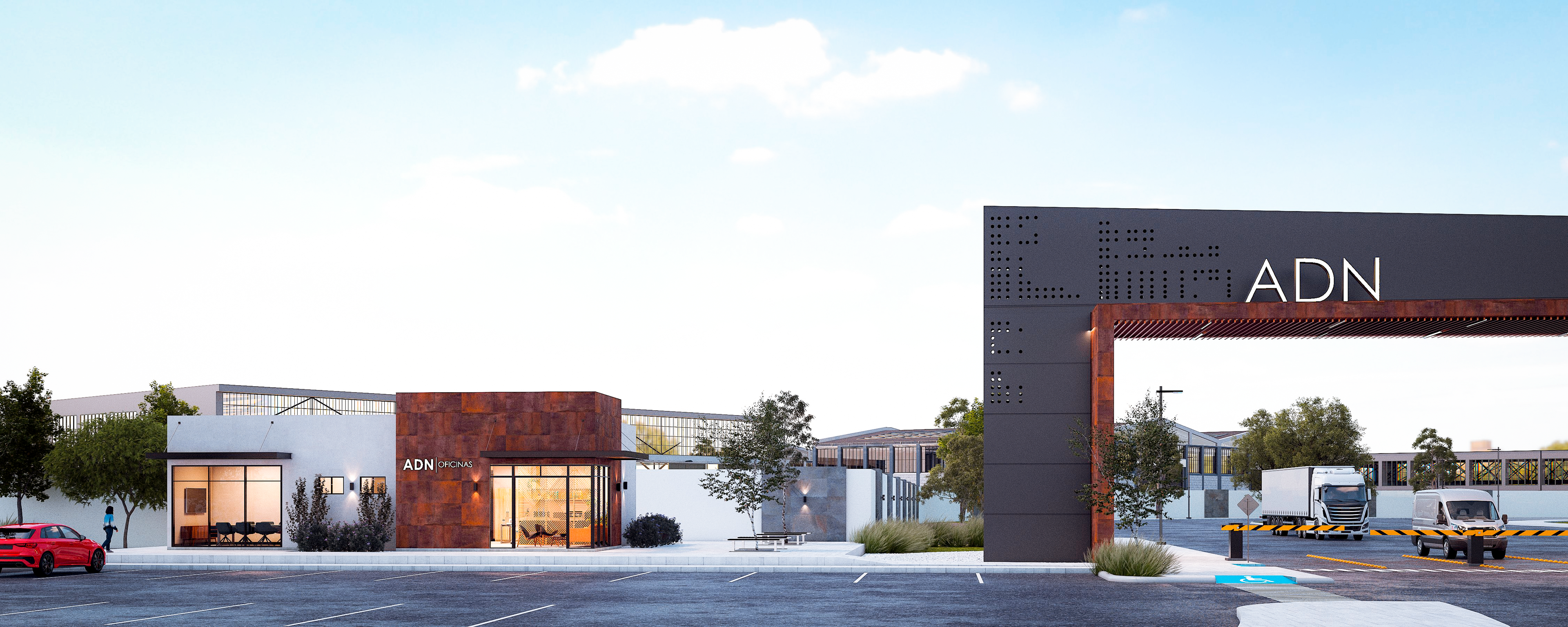 Acceso a Terra Regia Industrial ADN, render representativo.