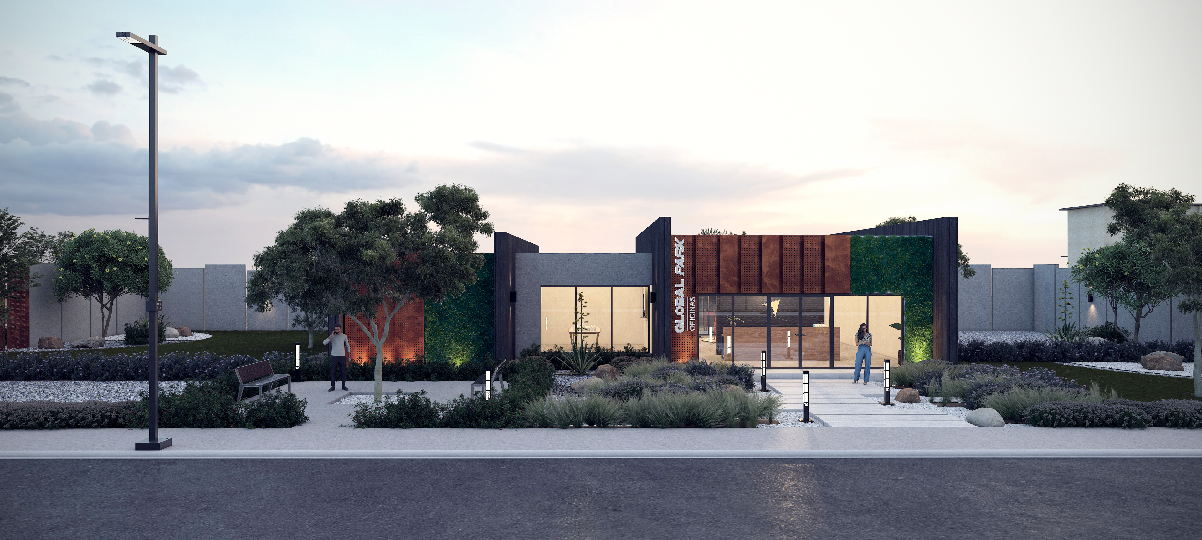 Oficinas Global Park, render representativo.