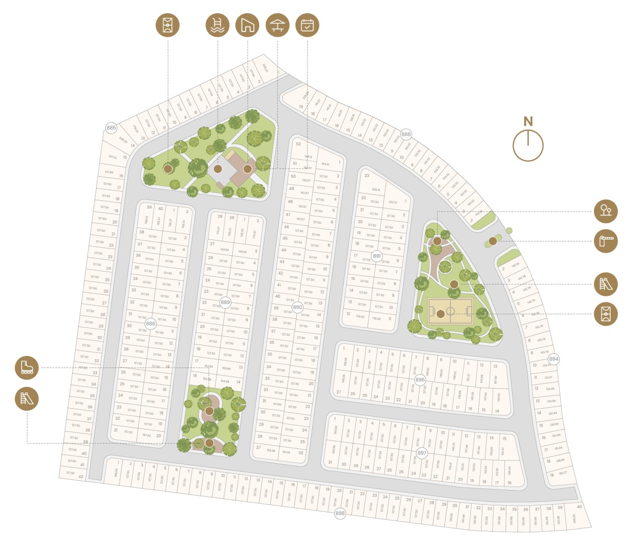 Plano de lotificación de Rincón de la Sierra